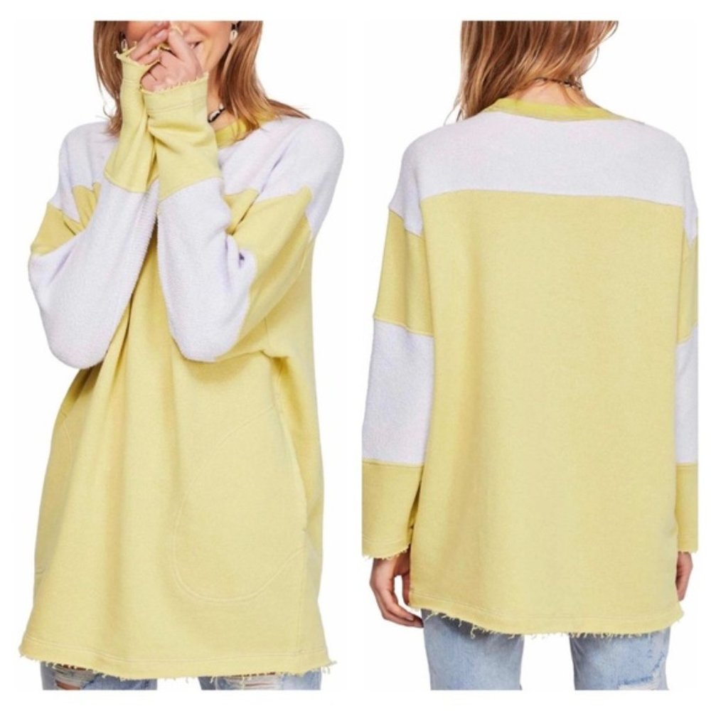 NWT Free People Jordan Pullover Top Colorblock